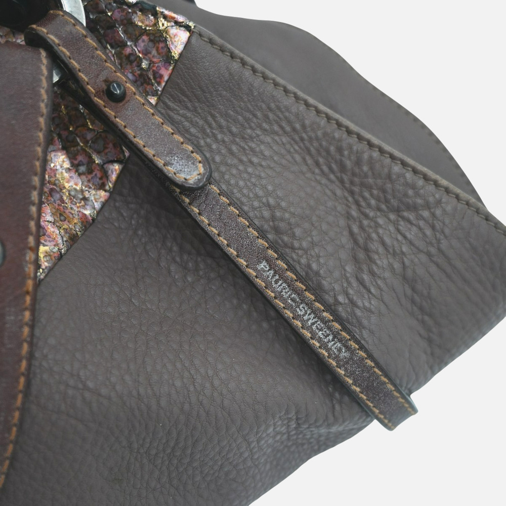 Pauric Sweeney Brown Metallic Python Leather Shou… - image 8